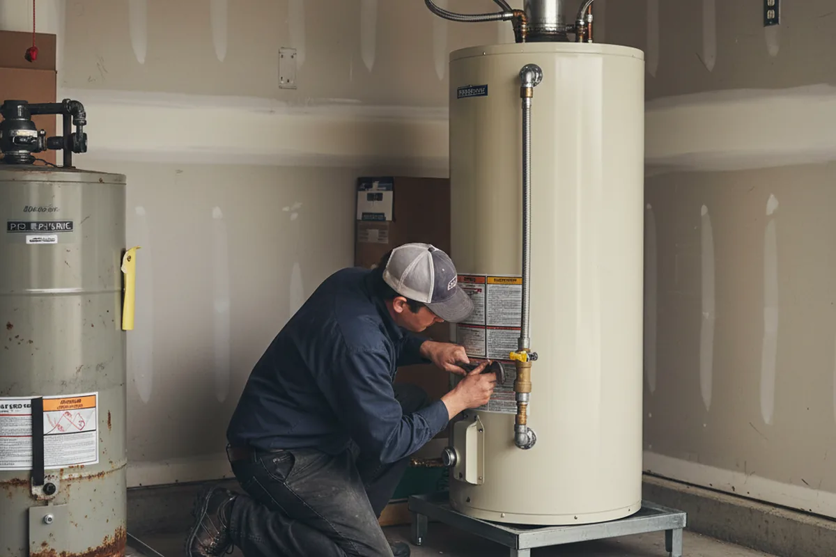 Water heater and shutoff valve replacement in Crownsville